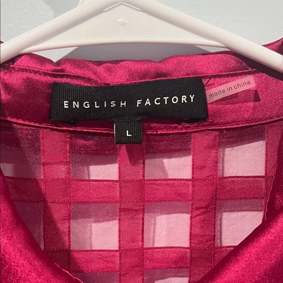 🍷 English Factory Gridded Organza Tiered Maxi Dress – Size L, NWOT 🍷 - Picture 8 of 14